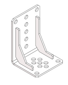 Angle for pully 3 1/2" 89mm, reinforced,hot-galv.